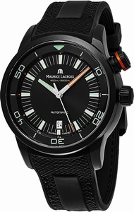 Maurice Lacroix Automatic Date Black Rubber Watch # PT6248-PVB013-332-1 (Men Watch)