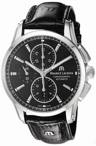 Maurice Lacroix Automatic Chronograph Date Black Leather Watch # PT6388-SS001-330-1 (Men Watch)