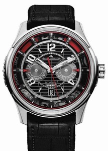 Jaeger LeCoultre Automatic Black Openworked Skeleton Watch #Q194T470 (Men Watch)