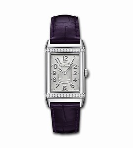 Jaeger LeCoultre Quartz Silver with A row of 15 diamonds each on top & bottom of dial Watch #Q3208421 (Women Watch)