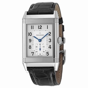 Jaeger LeCoultre Manual Wind Silver dial with a reversible Black dial Watch #Q3738420 (Men Watch)
