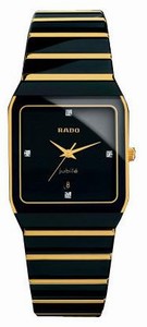 Rado Quartz Black Hardmetal/ Gold Black Dial Black Hardmetal/gold Band Watch #R10398761 (Men Watch)