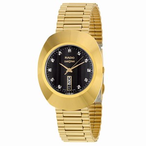 Rado Original Quartz Analog Day Date Gold Tone Stainless Steel Watch# R12304153 (Men Watch)