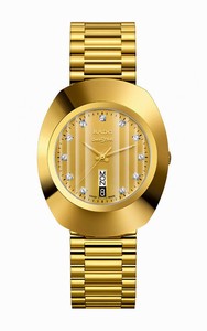 Rado Original Quartz Analog Day Date Gold Tone Stainless Steel Watch# R12304303 (Men Watch)