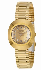 Rado Original Quartz Analog Date Gold Tone Stainless Steel Watch# R12306253 (Women Watch)