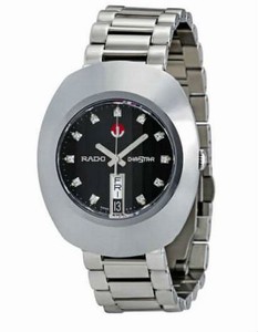 Rado Diastar Automatic Black Day Date Diamond Dial Stainless Steel Watch# R12408614 (Men Watch)