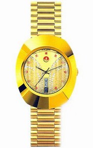 Rado Gold Dial Yellow Plated Bracelet Band Watch #R12413033 (Men Watch)