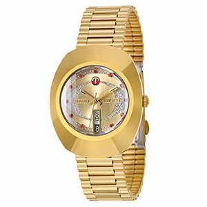 Rado Original Automatic Crystal Dial Day Date Gold Tone Stainless Steel Watch# R12413063 (Men Watch)