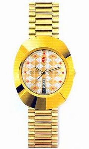 Rado Yellow Dial Yellow Plated Bracelet Band Watch #R12413193 (Men Watch)