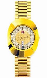 Rado Yellow Dial Yellow Plated Bracelet Band Watch #R12413243 (Men Watch)