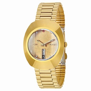 Rado Original Automatic Analog Crystal Dial Day Date Gold Tone Stainless Steel Watch# R12413593 (Men Watch)