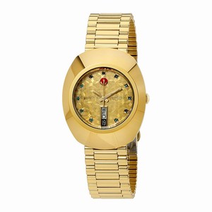 Rado Yellow Gold Dial Fixed Band Watch #R12413663 (Men Watch)