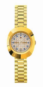 Rado Automatic Gold Tone Steel Yellow/diamond Dial Gold Tone Steel Band Watch #R12416393 (Women Watch)
