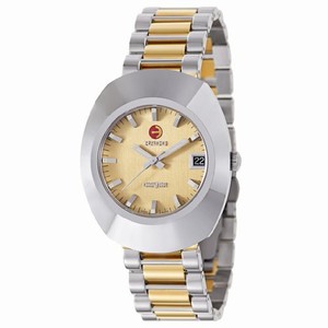 Rado Original Automatic Gold Dial Date Two Tone Stainless Steel Watch# R12417254 (Men Watch)