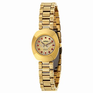 Rado Original Quartz Analog Gold Tone Stainless Steel Watch# R12559034 (Women Watch)