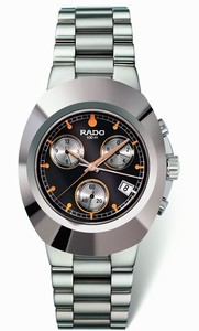 Rado Quartz Steel Black Dial Steel Band Watch #R12638153 (Men Watch)