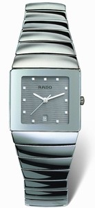 Rado Quartz Platinum Ceramic Grey Dial Platinum Ceramic Band Watch #R13333122 (Women Watch)