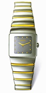Rado Quartz Platinum Ceramic/gold Grey Dial Platinum Ceramic/gold Band Watch #R13334132 (Women Watch)