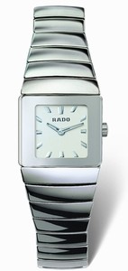 Rado Quartz Platinum Ceramic White Dial Platinum Ceramic Band Watch #R13334142 (Women Watch)