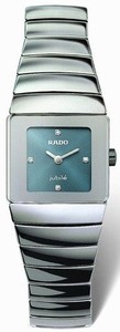 Rado Quartz Platinum Ceramic Blue Dial Platinum Ceramic Band Watch #R13334762 (Women Watch)