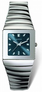 Rado Quartz Platinum Ceramic Blue Dial Platinum Ceramic Band Watch #R13432212 (Men Watch)