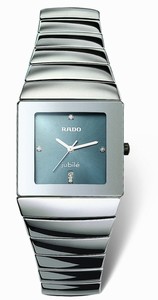 Rado Quartz Platinum Ceramic Blue Dial Platinum Ceramic Band Watch #R13432762 (Men Watch)