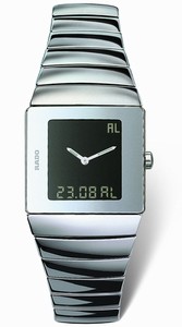 Rado Quartz Platinum Ceramic Black Dial Platinum Ceramic Band Watch #R13433152 (Men Watch)