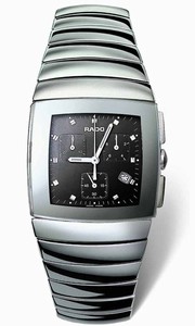 Rado Quartz Platinum Ceramic Black Dial Platinum Ceramic Band Watch #R13434152 (Men Watch)