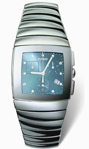 Rado Quartz Platinum Ceramic Blue Dial Platinum Ceramic Band Watch #R13434202 (Men Watch)