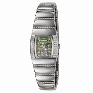 Rado Sintra Quartz Diamond Pave Dial Diamond Bezel Ceramic and Diamond Watch# R13578862 (Women Watch)