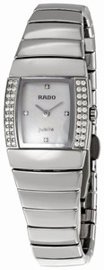 Rado Quartz Platinum Ceramic White Mother Of Pearl Dial Platinum Ceramic Band Watch #R13578902 (Women Watch)