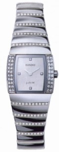 Rado Quartz Platinum Ceramic White Mother Of Pearl Dial Platinum Ceramic Band Watch #R13578909 (Women Watch)