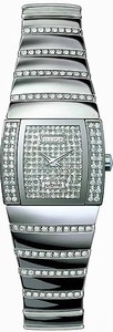 Rado Quartz Platinum Ceramic Diamond Dial Platinum Ceramic Band Watch #R13578912 (Women Watch)