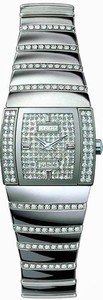 Rado Quartz Platinum Ceramic Diamond Dial Platinum Ceramic Band Watch #R13578922 (Women Watch)