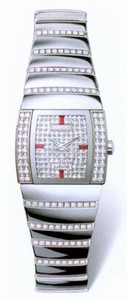Rado Quartz Platinum Ceramic Diamond Dial Platinum Ceramic Band Watch #R13578962 (Women Watch)
