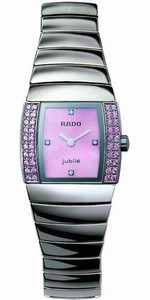 Rado Quartz Platinum Ceramic Pink Mother Of Pearl Dial Platinum Ceramic Band Watch #R13582922 (Women Watch)