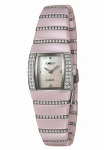 Rado Quartz Pink Ceramic White Dial Pink Ceramic Band Watch #R13652901 (Women Watch)