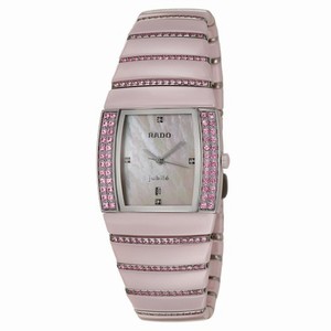 Rado Sintra Quartz Mother of Pearl Diamond Dial Date Pink Sapphires and Ceramic Watch# R13657902(Women Watch)