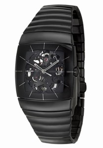 Rado Sintra Automatic Skeleton Dial Black Ceramic Watch# R13669152 (Men Watch)