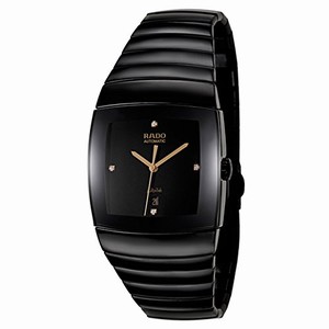 Rado Sintra Automatic Black Diamond Dial Date Black Ceramic Watch# R13691722 (Men Watch)