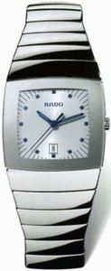 Rado Quartz Platinum Ceramic Silver Dial Platinum Ceramic Band Watch #R13721102 (Women Watch)