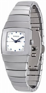 Rado Quartz Platinum Ceramic Silver Dial Platinum Ceramic Band Watch #R13722102 (Women Watch)