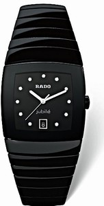 Rado Sintra Quartz Black Diamonds Dial Black Ceramic 35mm Watch# R13723752 (Men Watch)