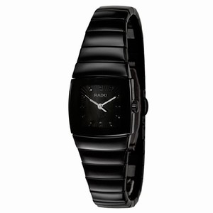 Rado Sintra Quartz Black Diamond Hour Markers Dial Black Ceramic Watch# R13726722 (Women Watch)