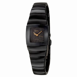 Rado Sintra Quartz Diamonds Pave Dial Black Ceramic Watch# R13819732 (Women Watch)