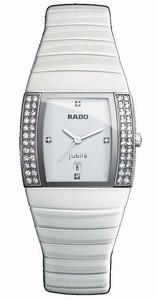 Rado Sintra Quartz Diamonds Bezel White Ceramic 30mm Watch# R13830702 (Women Watch)