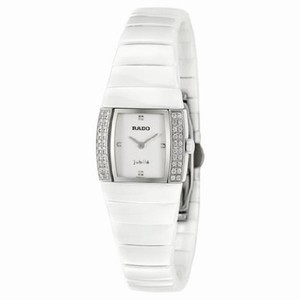 Rado Sintra Quartz Diamonds Bezel White Ceramic 22mm Watch# R13831702 (Women Watch)