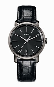 Rado Diamaster Quartz Analog Date Black Leather Watch# R14072175 (Men Watch)