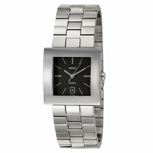 Rado Diastar Quartz Black Dial Date Stainless Steel Watch# R18681183 (Men Watch)