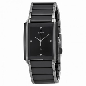 Rado Integral Quartz Black Diamonds Dial Stainless Steel and Ceramic Watch# R20206712 (Men Watch)